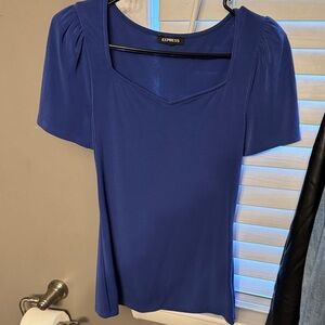 Express Women's Royal Blue Short Sleeve Top